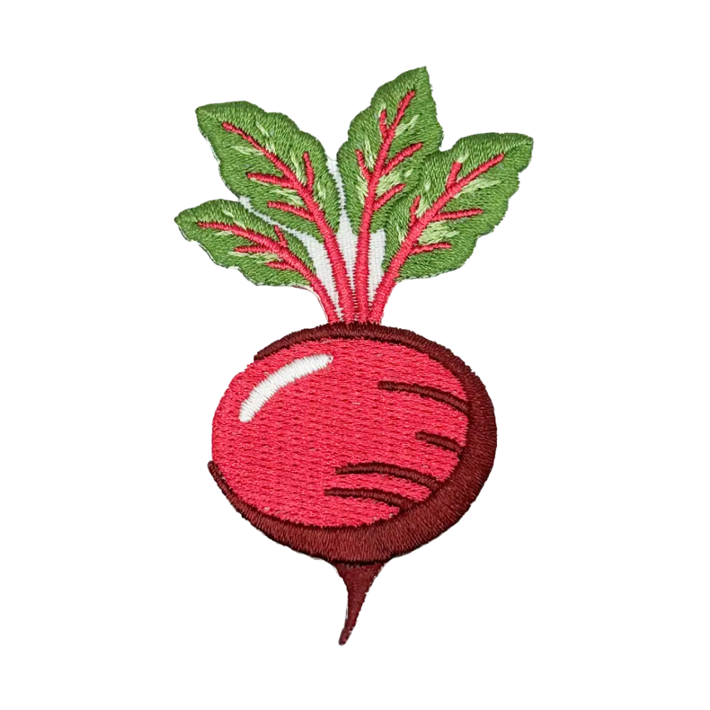 Red Beet Embroidered Iron-On Patch