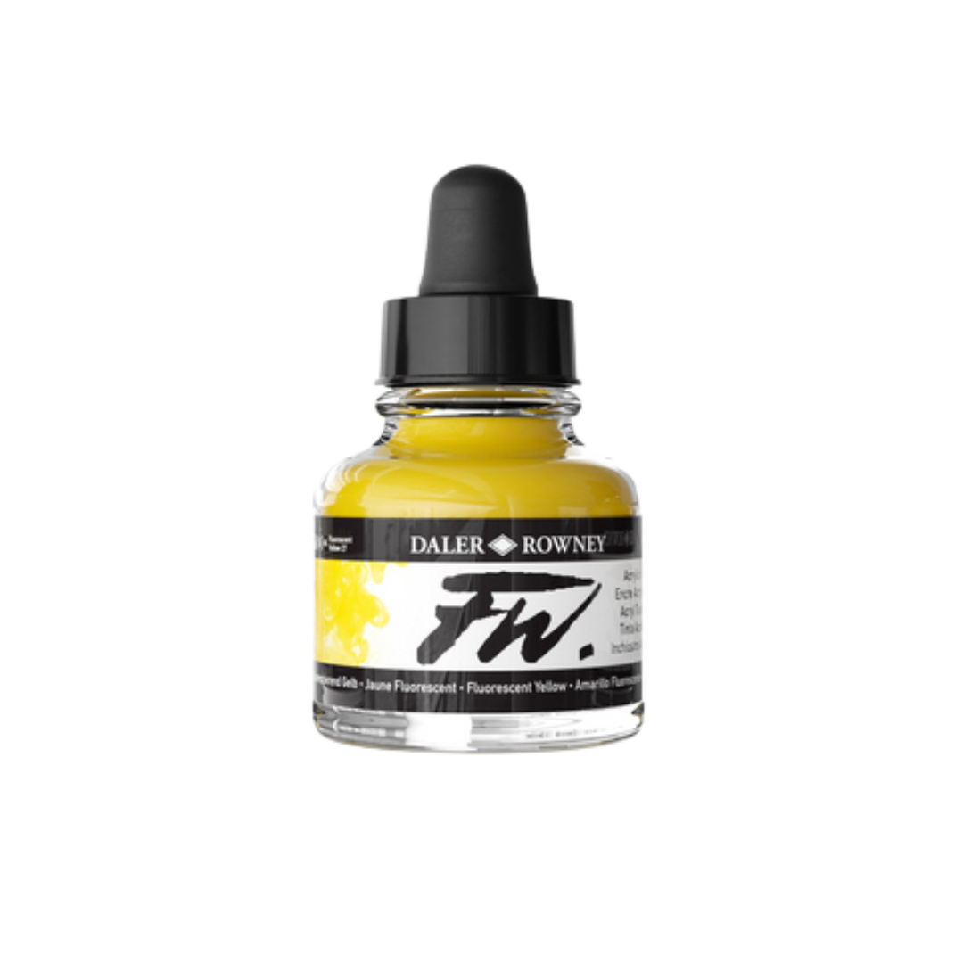 FW Liquid Acrylic Ink 1oz - Fluorescent Yellow