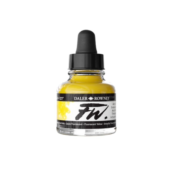 FW Liquid Acrylic Ink 1oz - Fluorescent Yellow