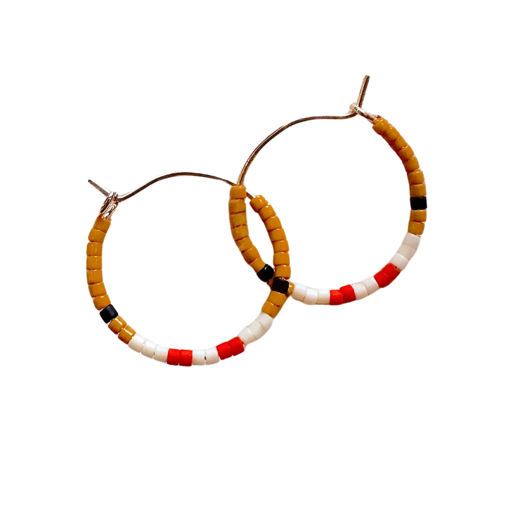 Small Beaded Hoop Earring