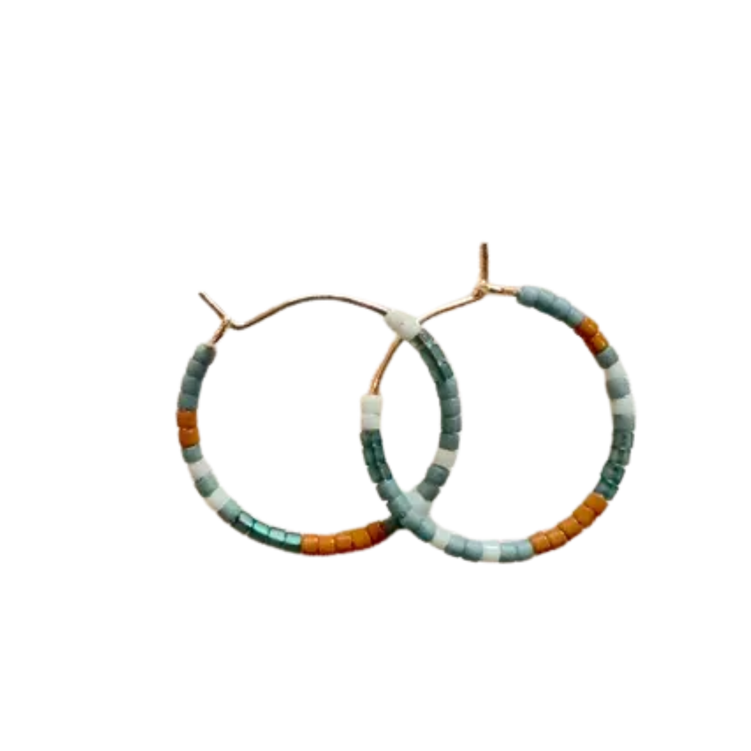 Small Beaded Hoop Earring