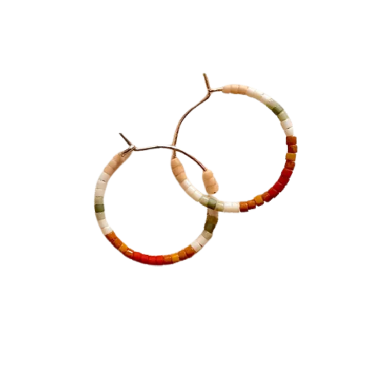 Small Beaded Hoop Earring