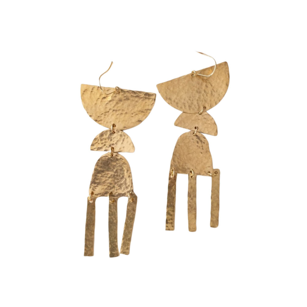 Hammered Brass Earrings No. 14