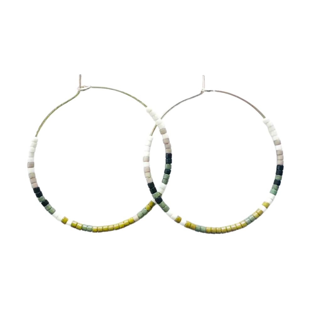 Beaded Hoop Earrings