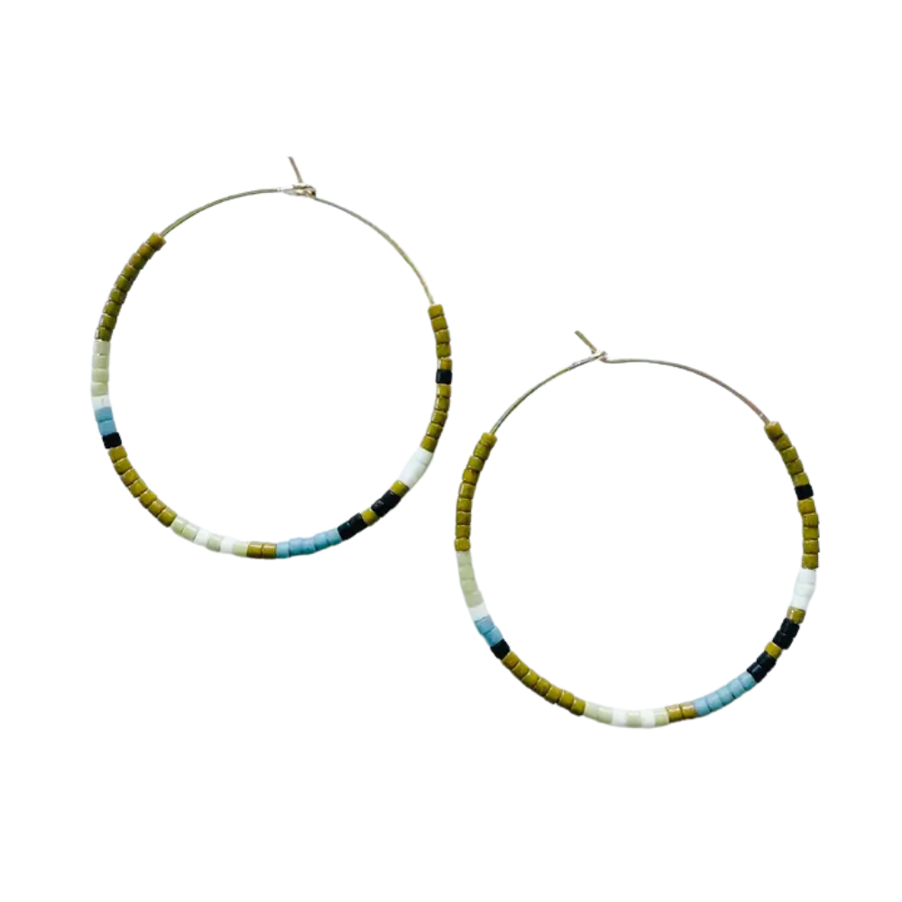 Beaded Hoop Earrings