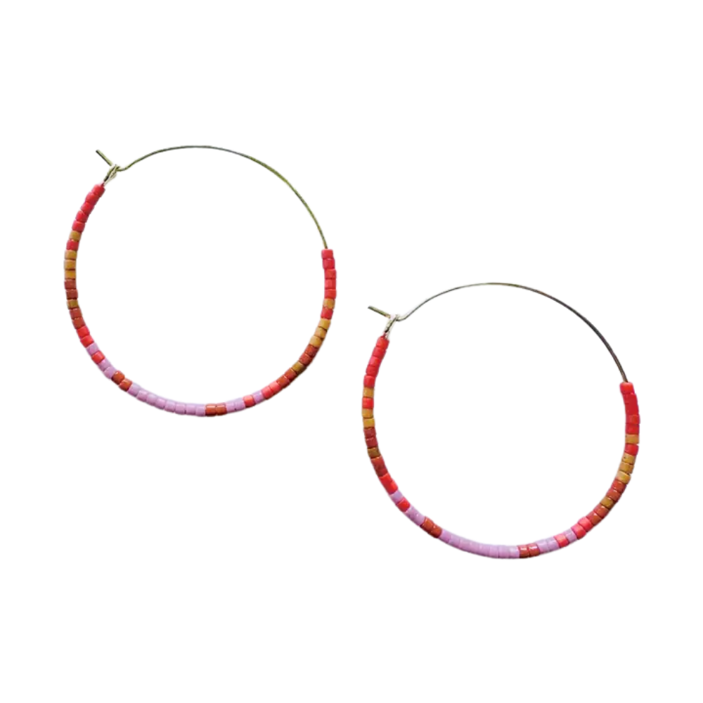 Beaded Hoop Earrings