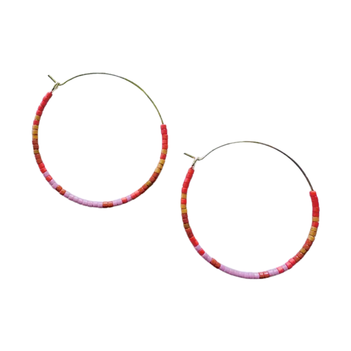 Beaded Hoop Earrings