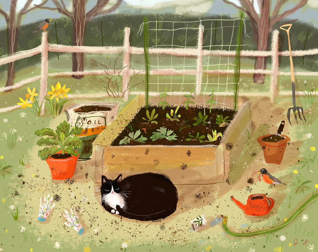 Garden Baby Cat Print