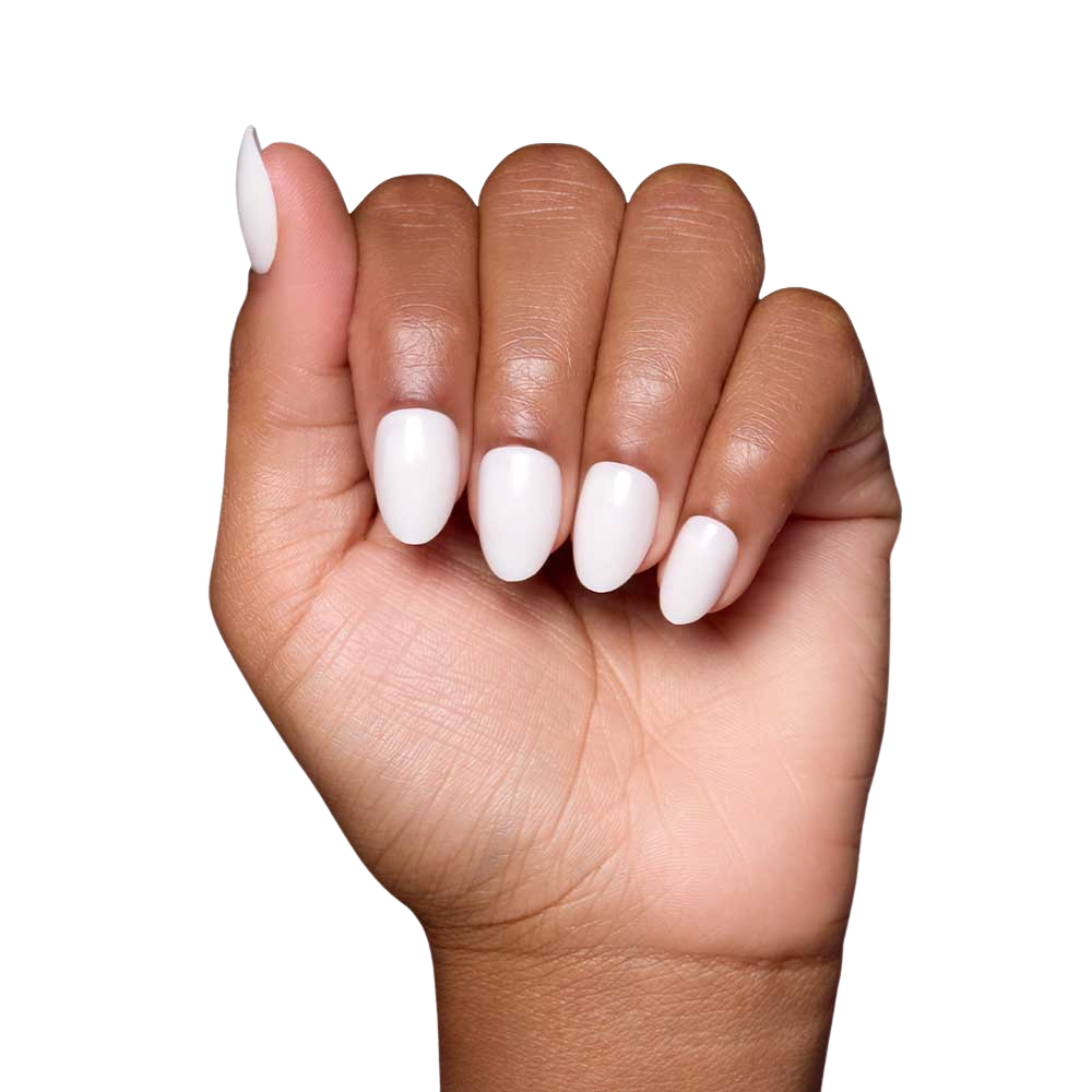 White Swan Short Oval Press On Nails