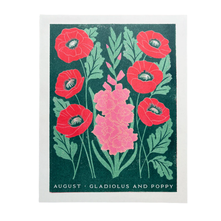 Birth Month Flowers Risograph Print