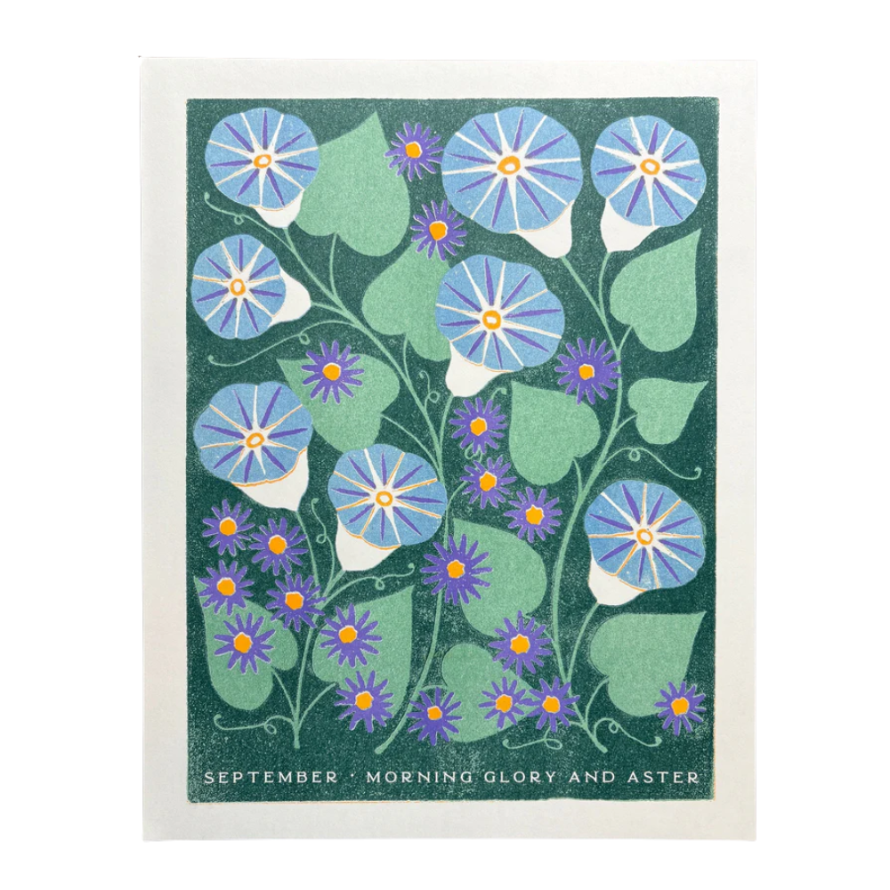 Birth Month Flowers Risograph Print