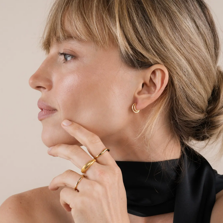 Double Hoop Gold Earrings