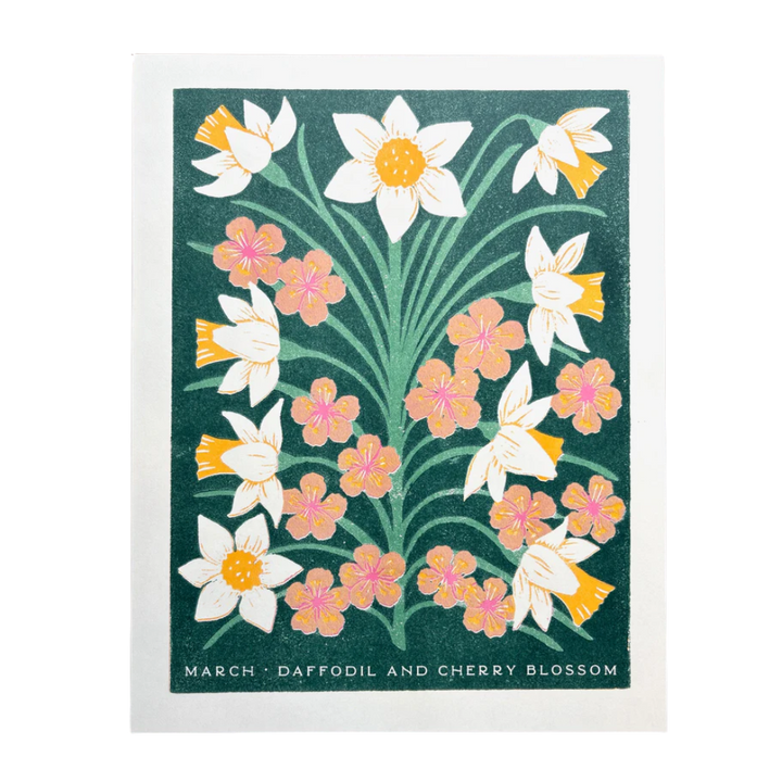Birth Month Flowers Risograph Print