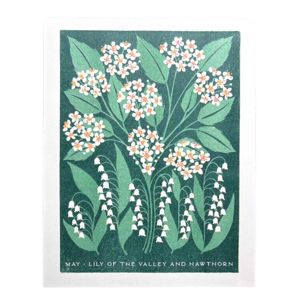 Birth Month Flowers Risograph Print