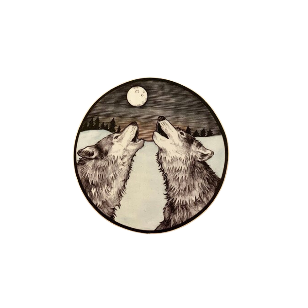 Wolves Howling Sticker