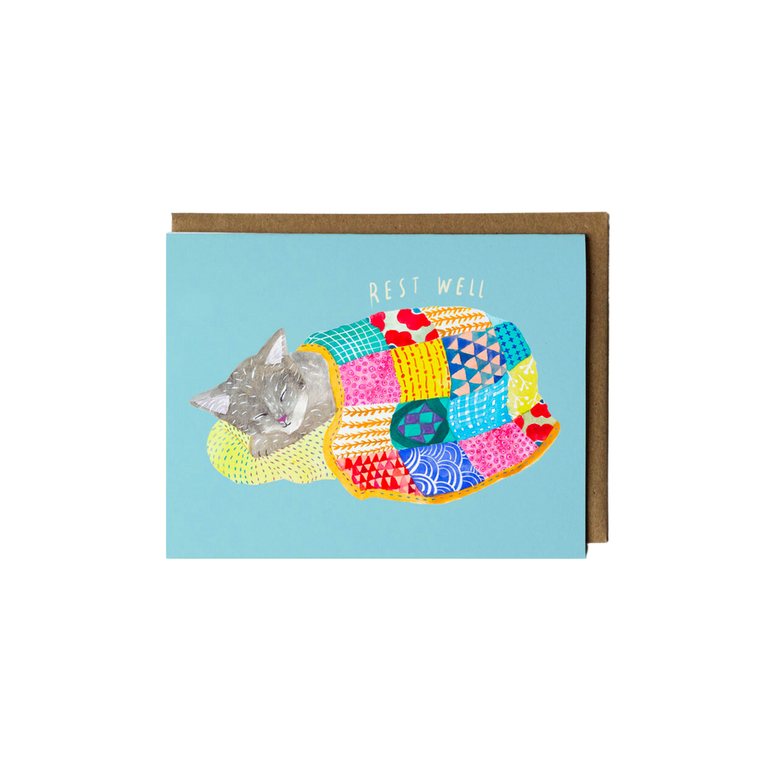 Sleeping Kitty Rest Well Get Well Card