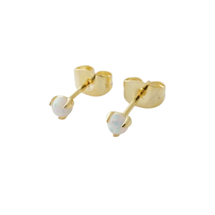 Opal Orb Solitaire Studs