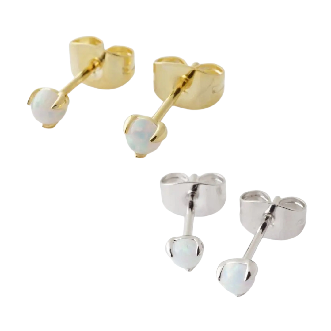 Opal Orb Solitaire Studs