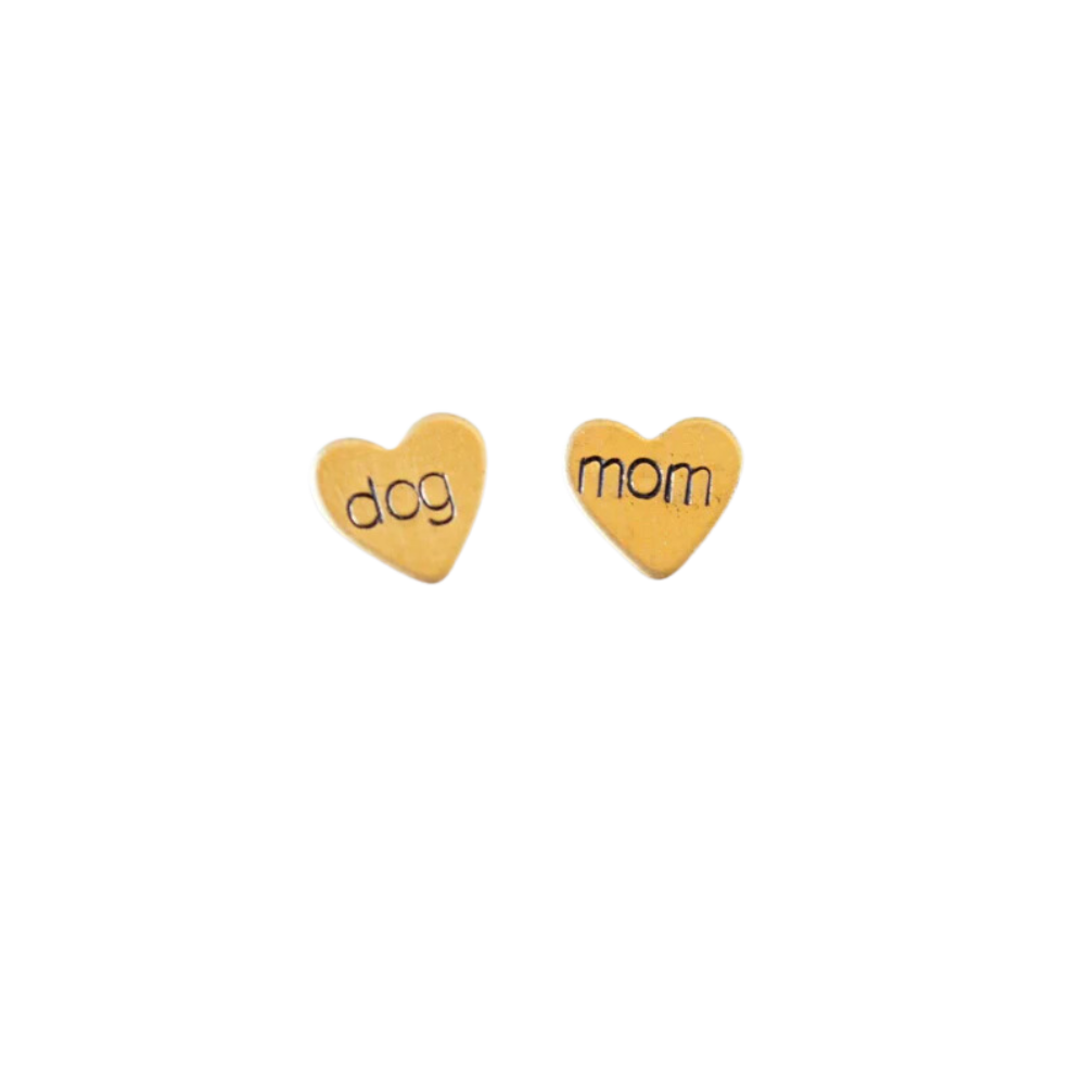 Dog Mom Heart Studs