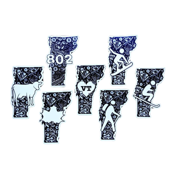 Floral Vermont Sticker