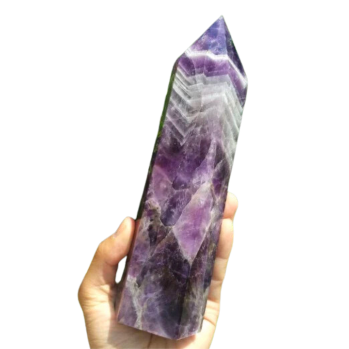 Natural Dream Amethyst Polished Crystal Tower - Large