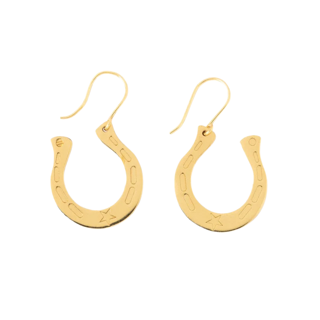 Madison Horseshoe Brass Earrings