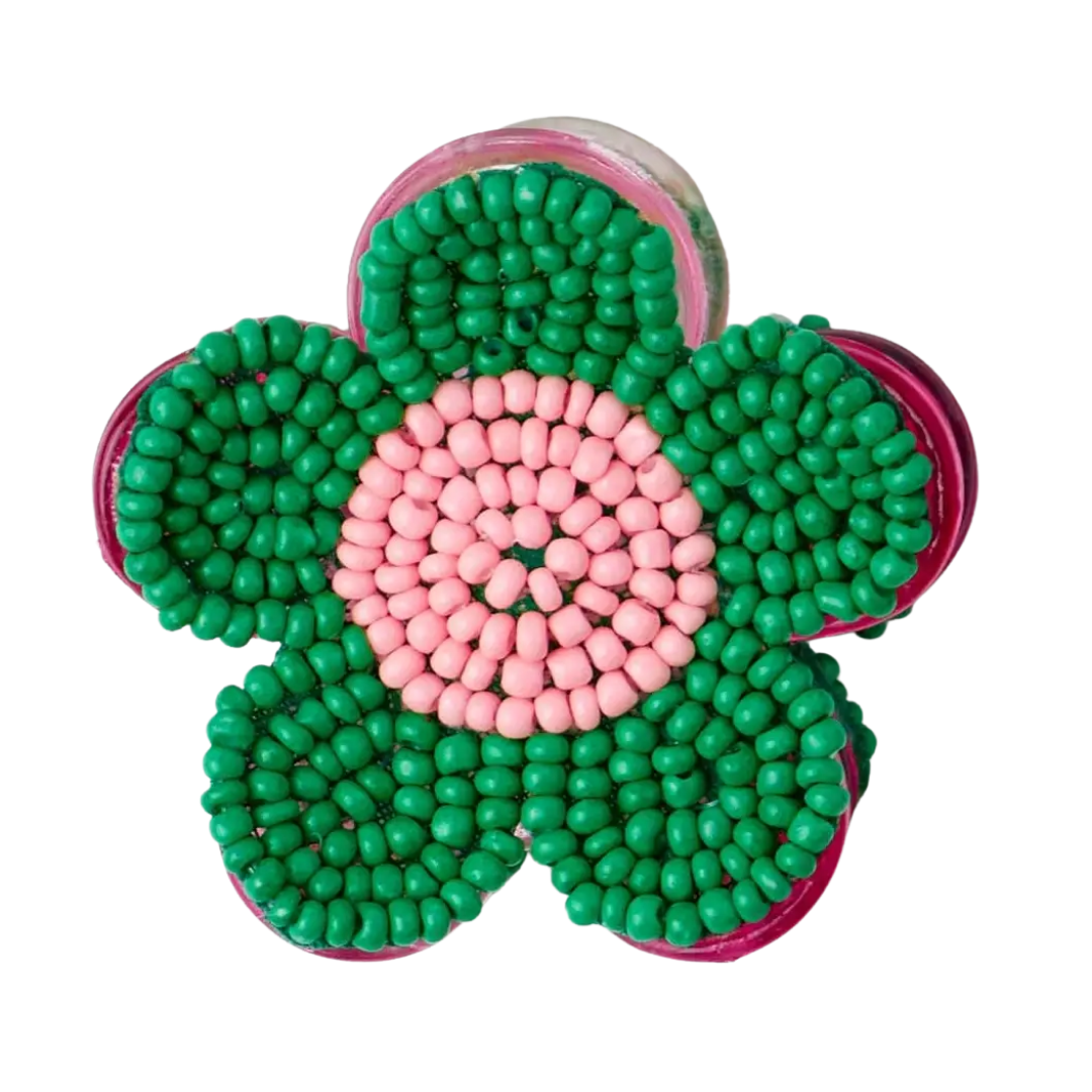 Molly Flower Beaded Hair Claw Clip