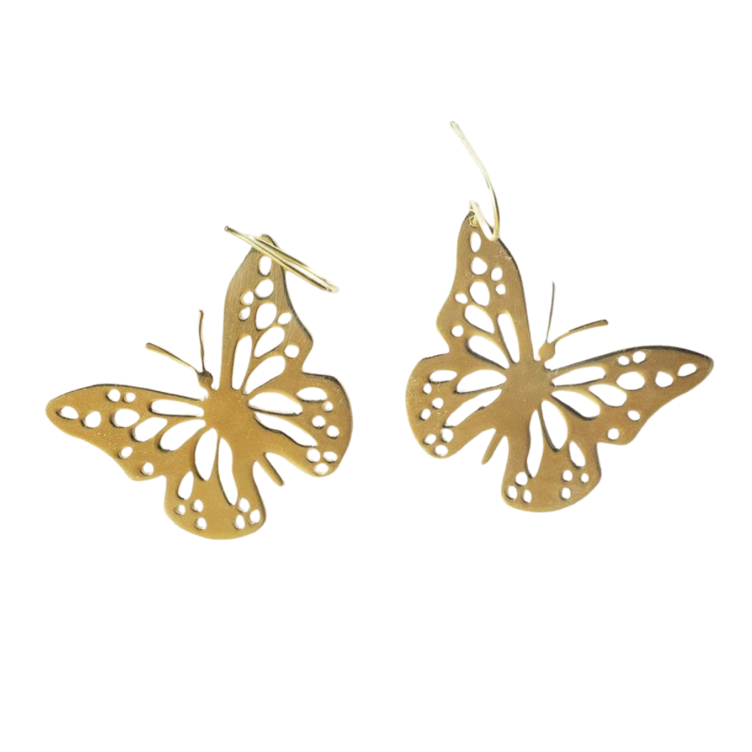 Monica Butterfly Brass Earrings