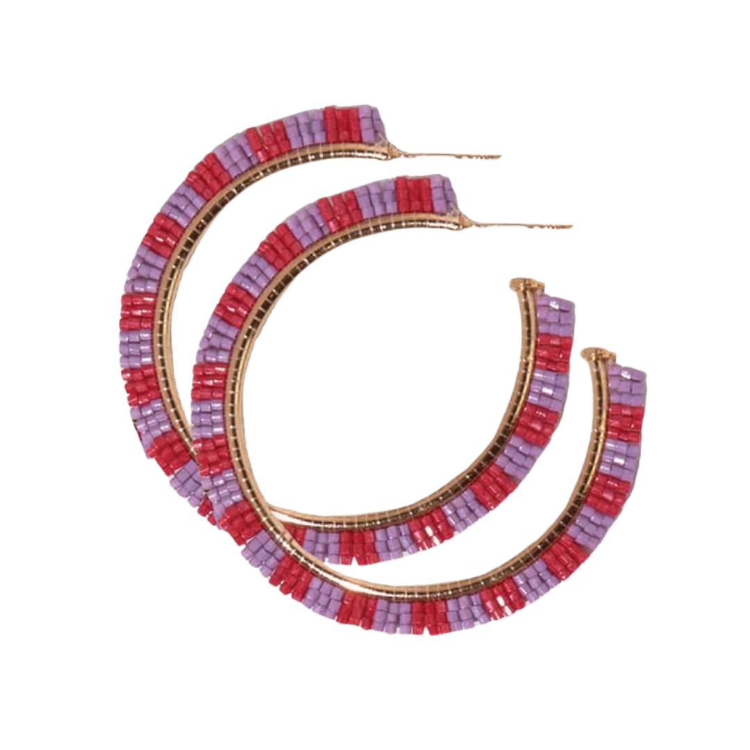 Nora Striped Hoop Earrings