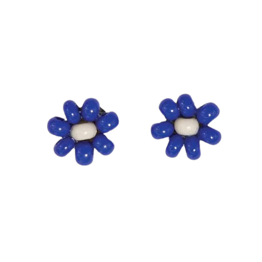 Tina Two Color Beaded Stud Earrings