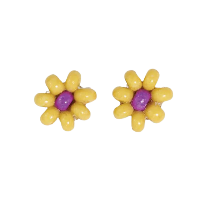 Tina Two Color Beaded Stud Earrings