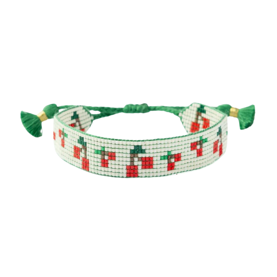 Gabby Cherries Adjustable Beaded Bracelet