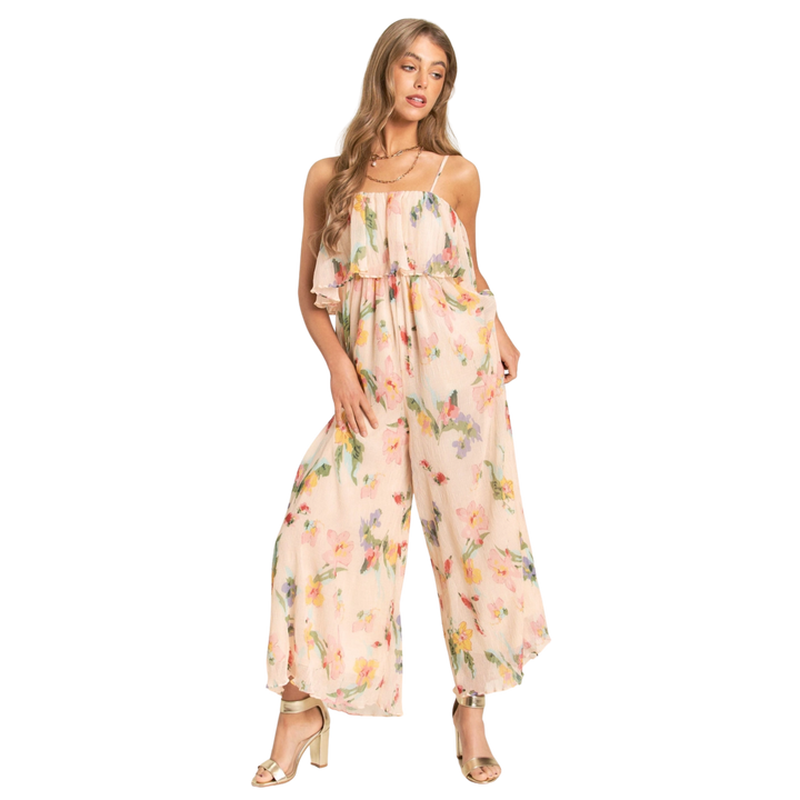 Multicolor Flower Sleeveless Romper