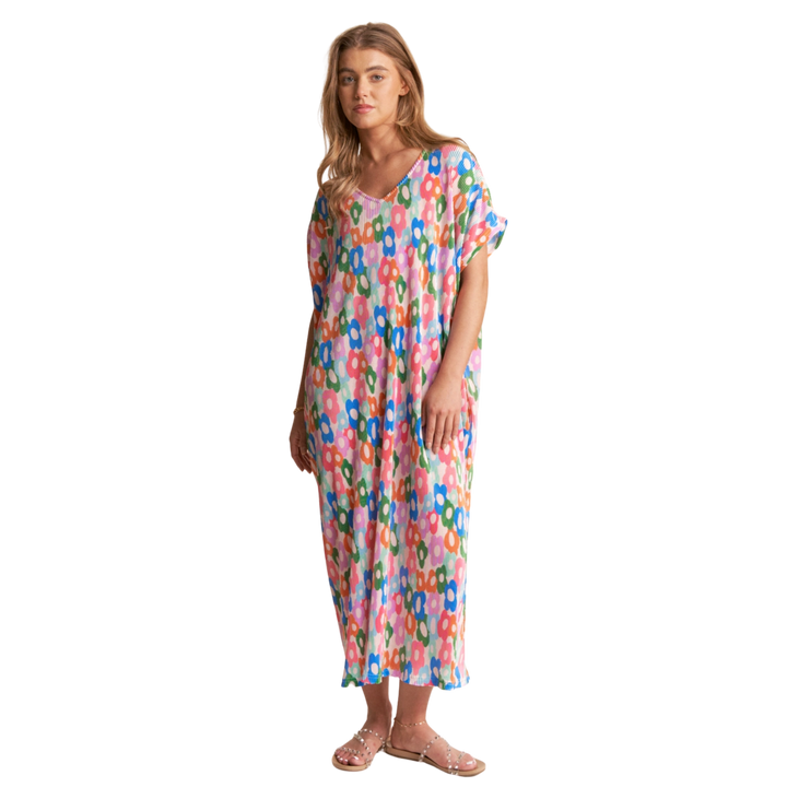 Floral Print Multi-Color Tunic Dress