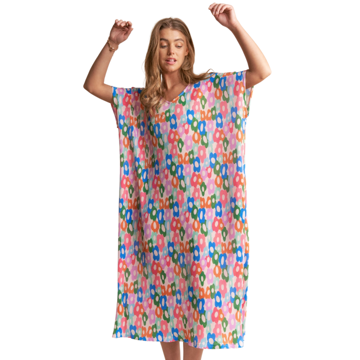 Floral Print Multi-Color Tunic Dress