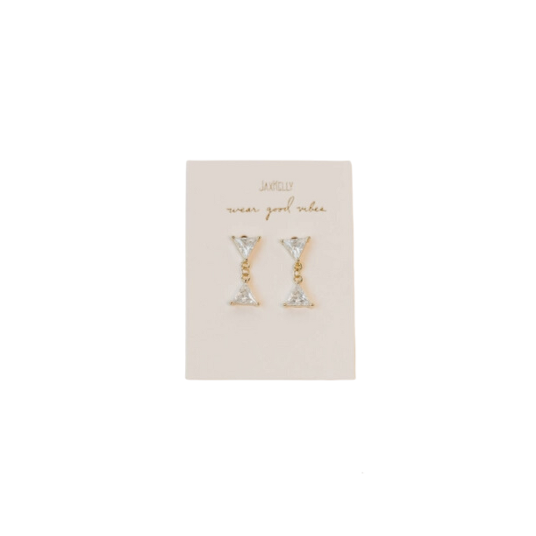 Dual Triangle Drop Earrings