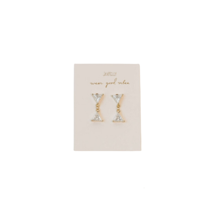 Dual Triangle Drop Earrings