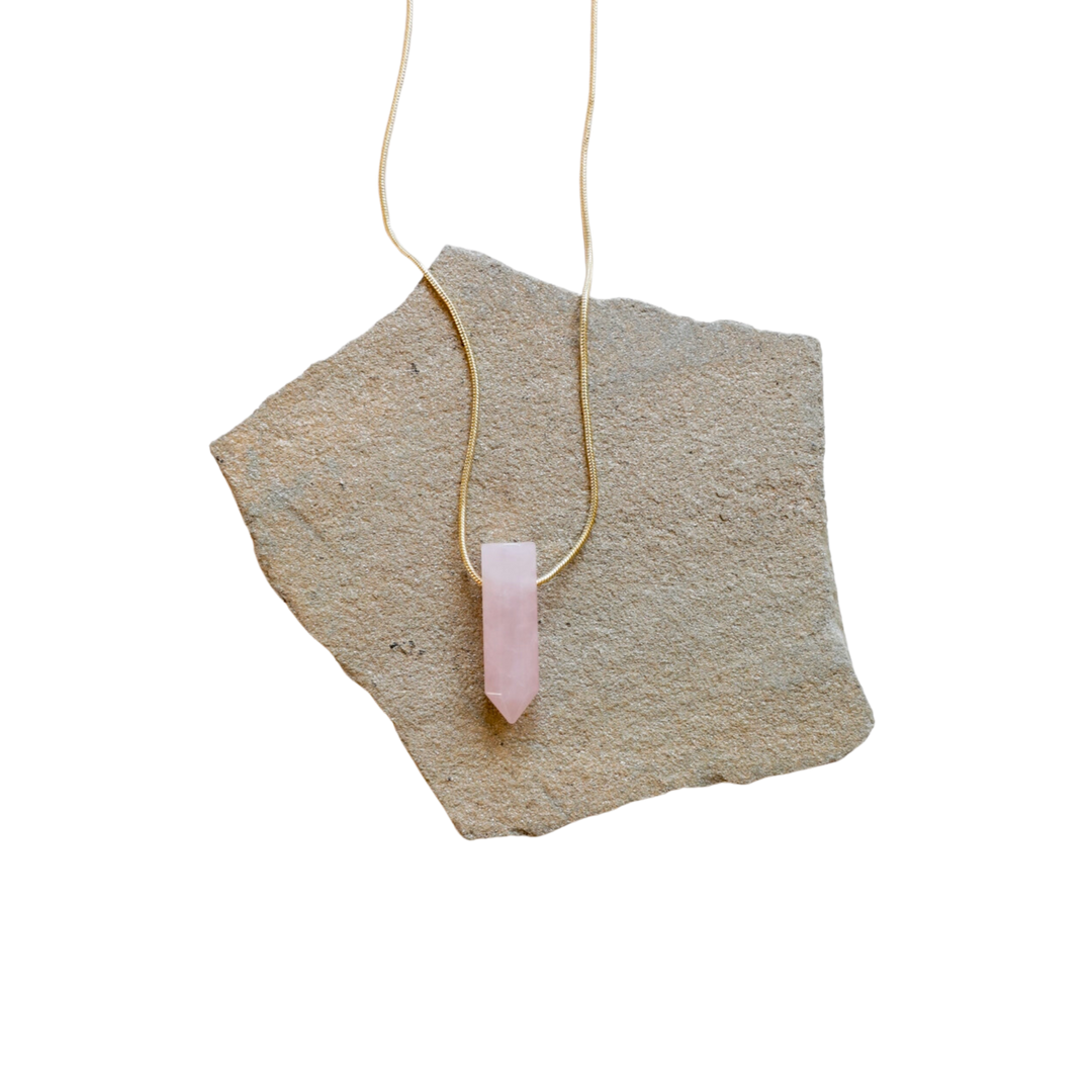 Rose Quartz Point Necklace