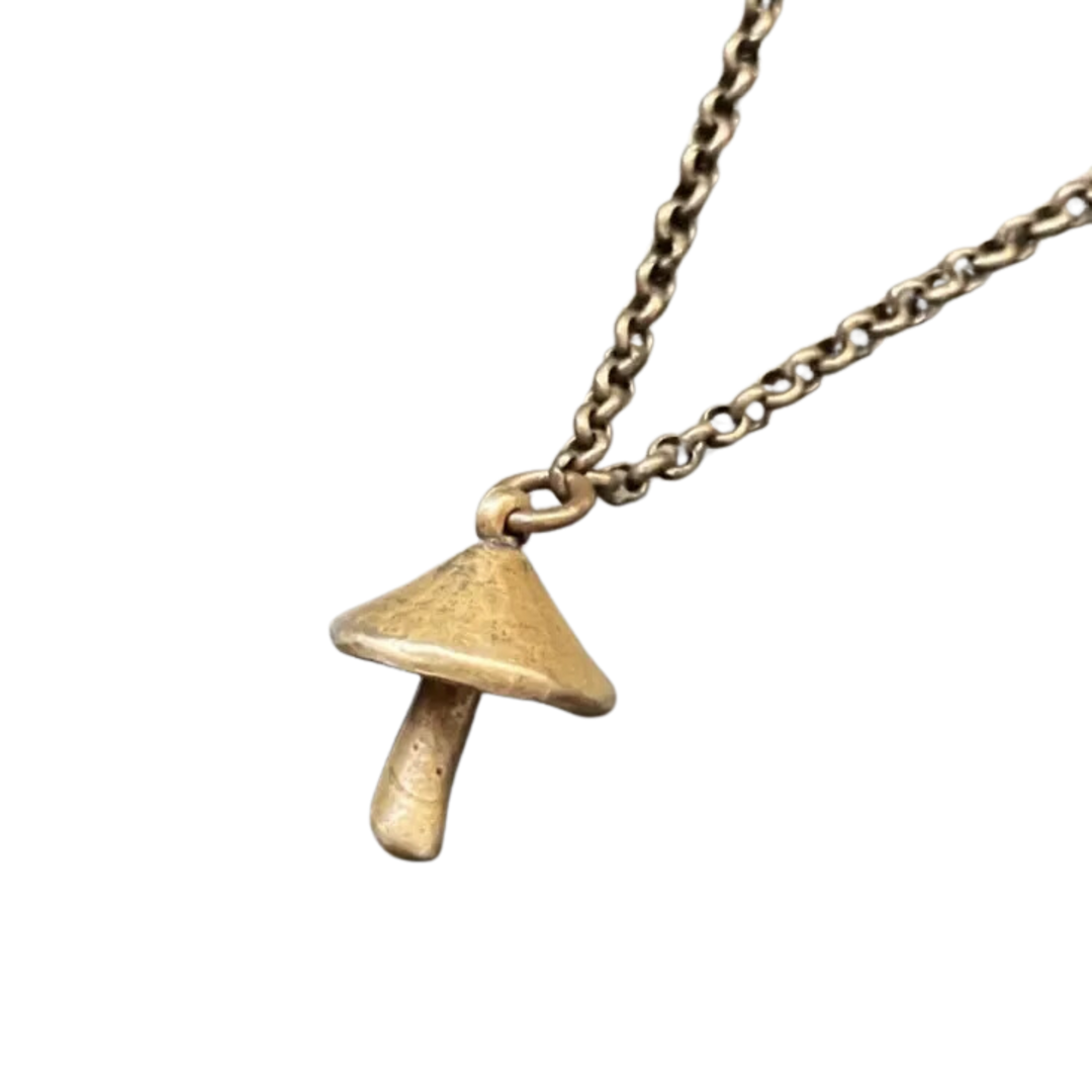 Tiny Sculpted Mushroom Pendant