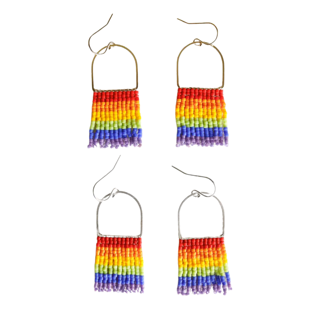 Mini Drop Fringe Earrings - Pride
