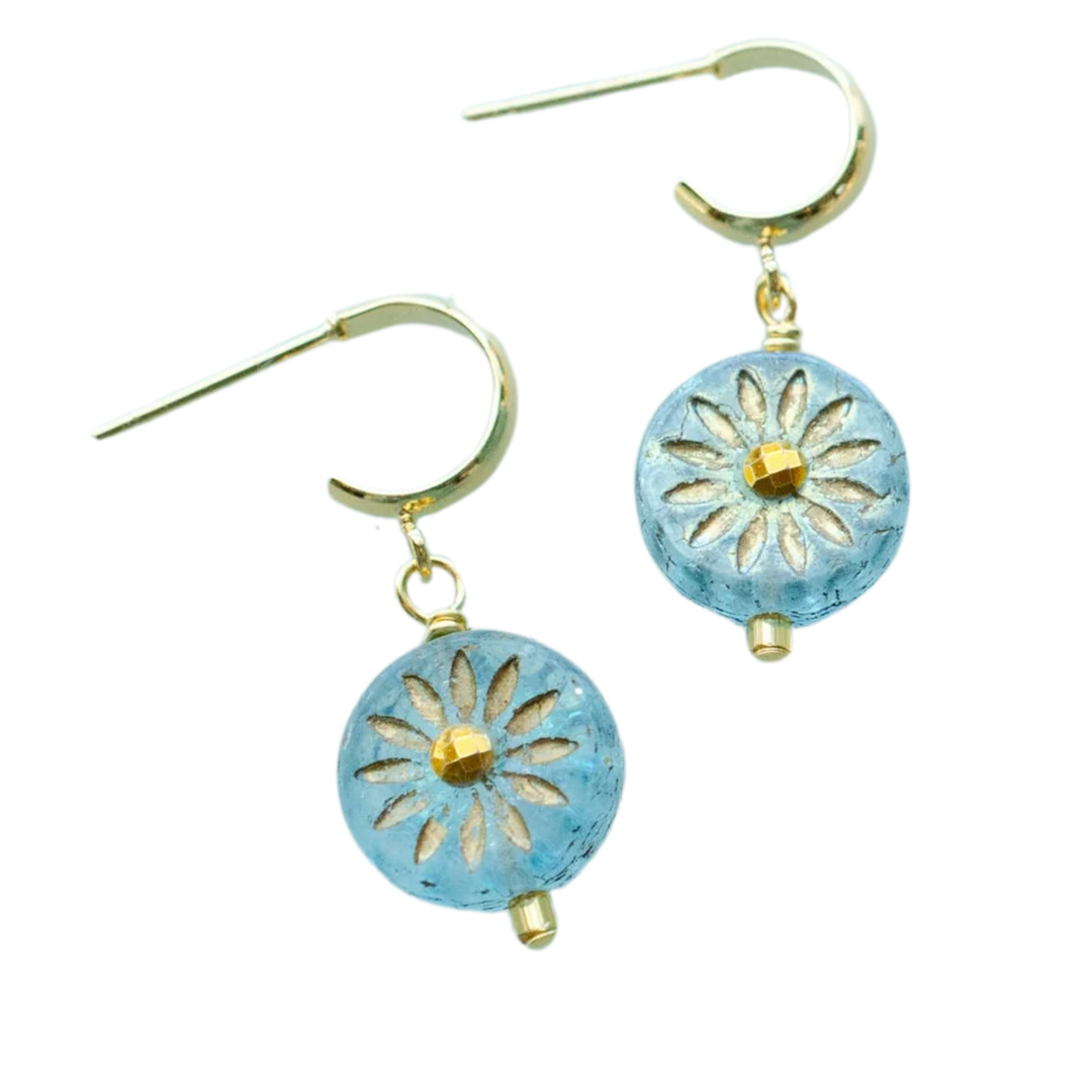 Eva - Czech Rhinestone Hoop Earrings