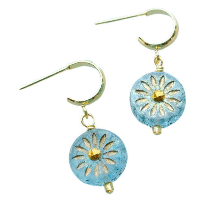 Eva - Czech Rhinestone Hoop Earrings