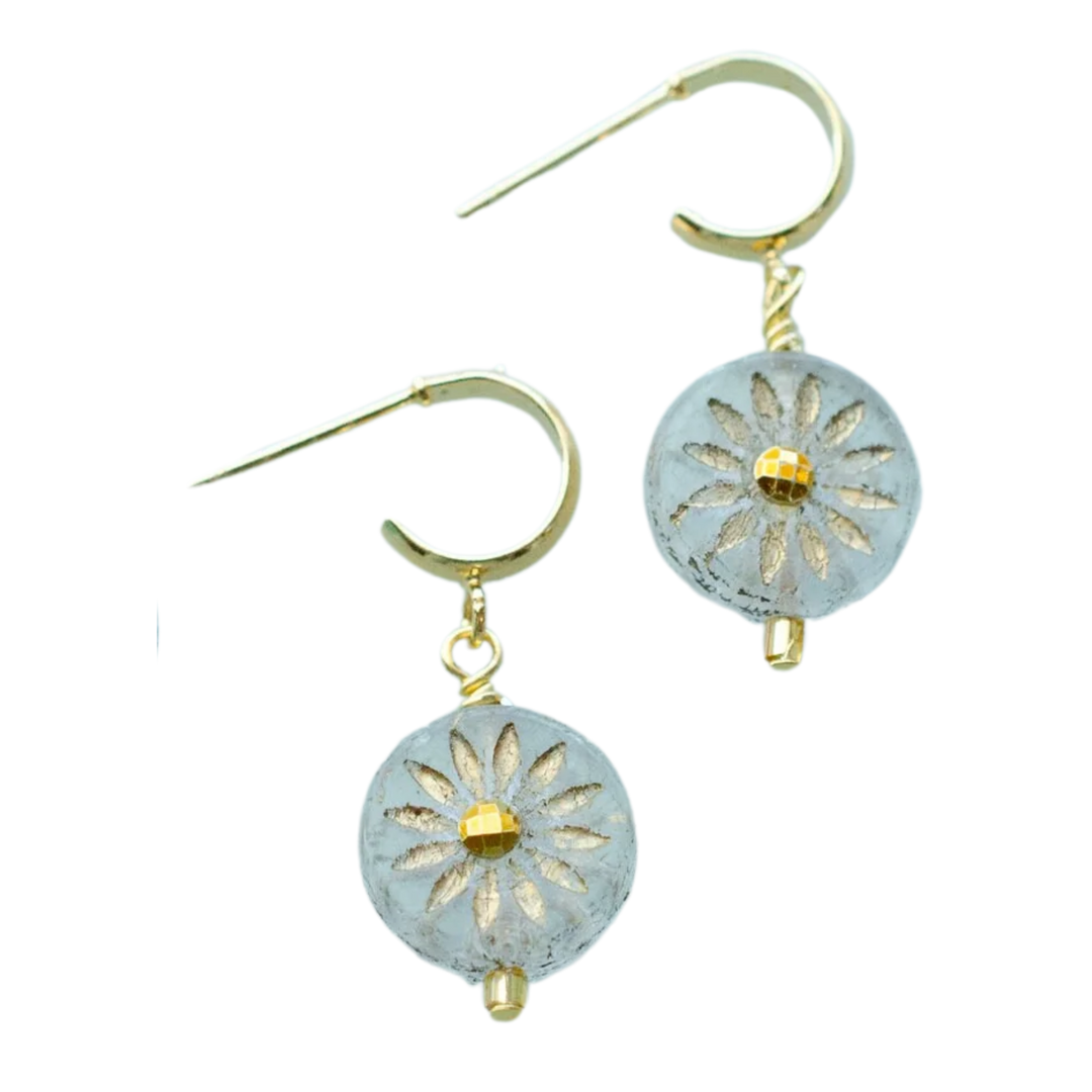 Eva - Czech Rhinestone Hoop Earrings