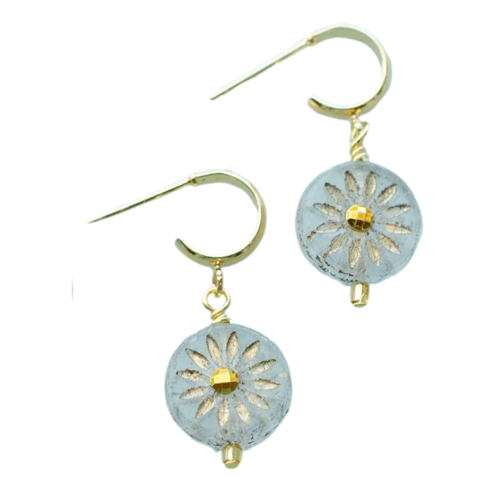 Eva - Czech Rhinestone Hoop Earrings