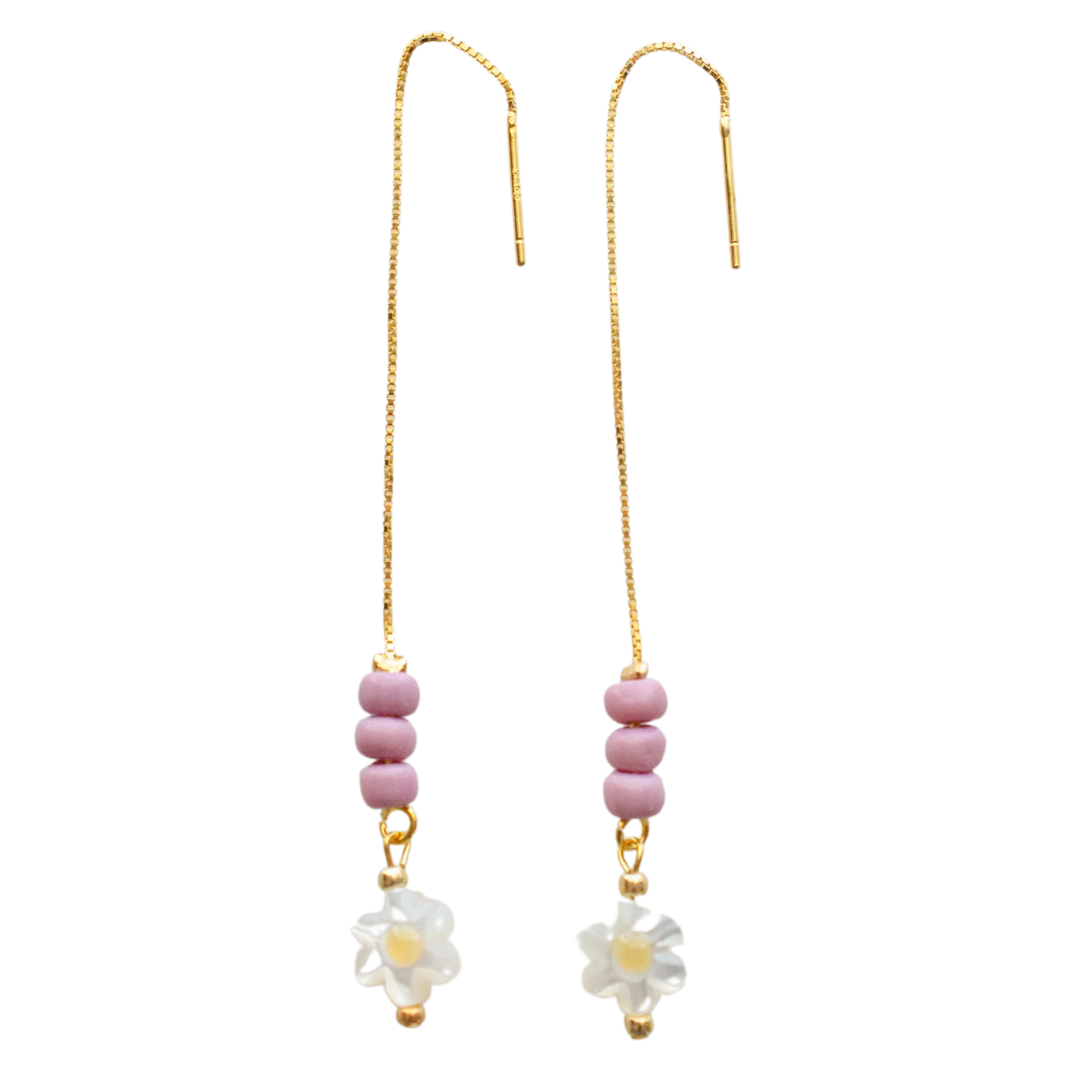 Flower Threader Earrings