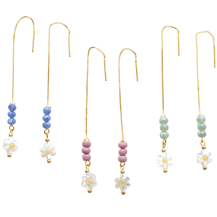 Flower Threader Earrings
