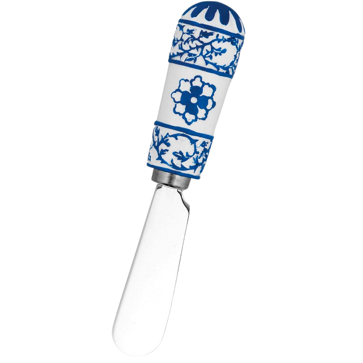 Blue and White Global Garden Polyresin Cheese Spreader