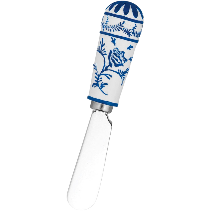 Blue and White Global Garden Polyresin Cheese Spreader