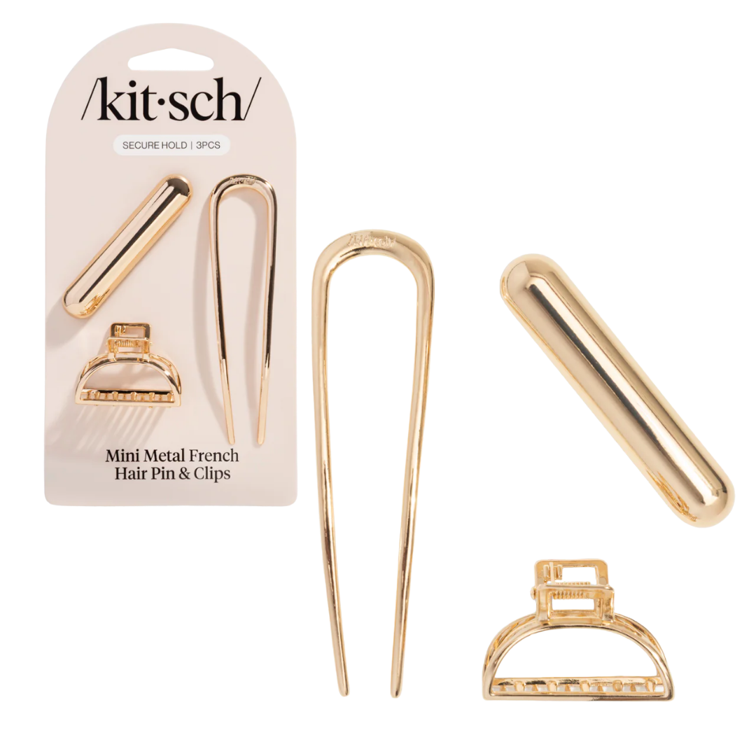 Mini Metal French Hair Pin & Clips Set