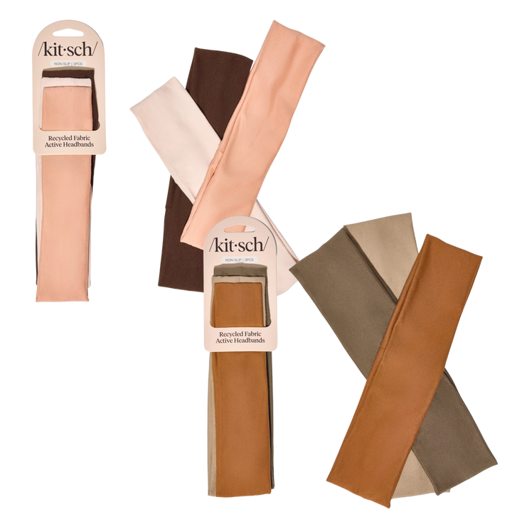 Recycled Fabric Active Headbands 3pc Set